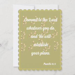Commit to the Lord Proverbs 16:3 Card