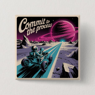 Commit To The Process 15 Cm Square Badge