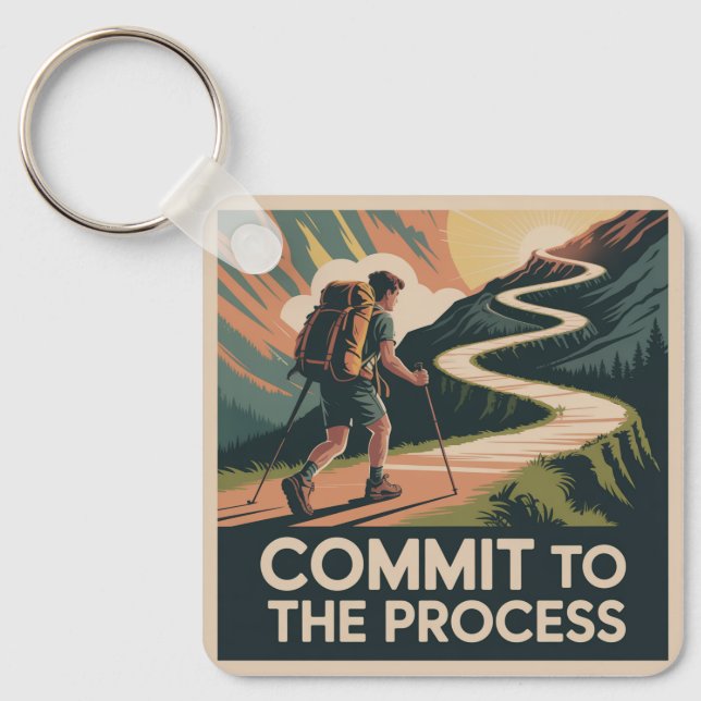 Commit To The Process Key Ring (Front)