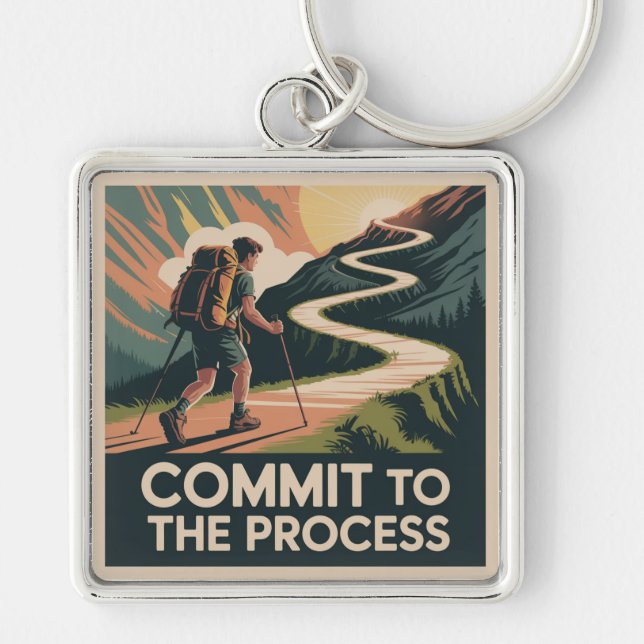 Commit To The Process Key Ring (Front)