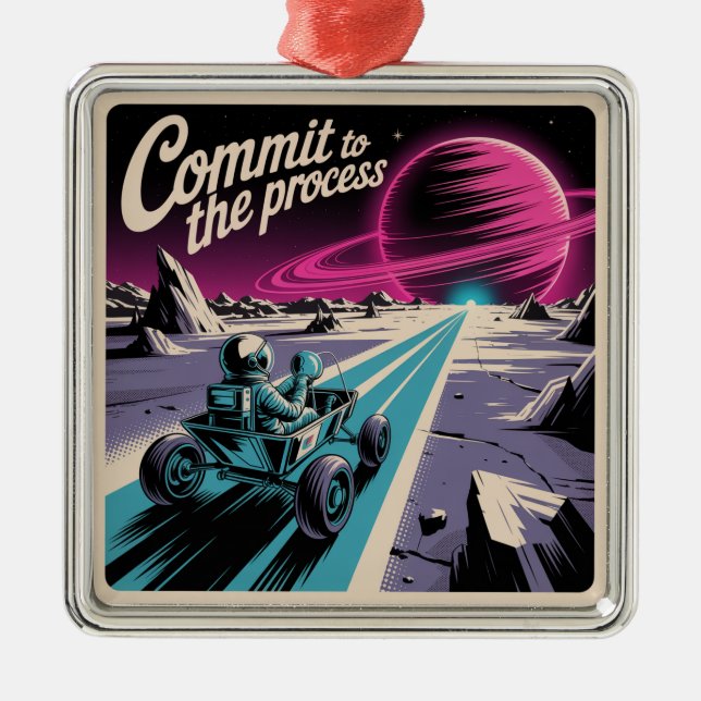 Commit To The Process Metal Ornament (Front)