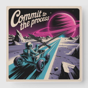 Commit To The Process Square Wall Clock