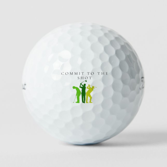 'Commit To The Shot' Mental Game Motivational Gift Golf Balls (Front)