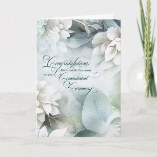 Commitment Ceremony Congratulations White Magnoli Card
