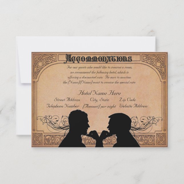 Commitment Ceremony Custom Accommodations Cards (Front)