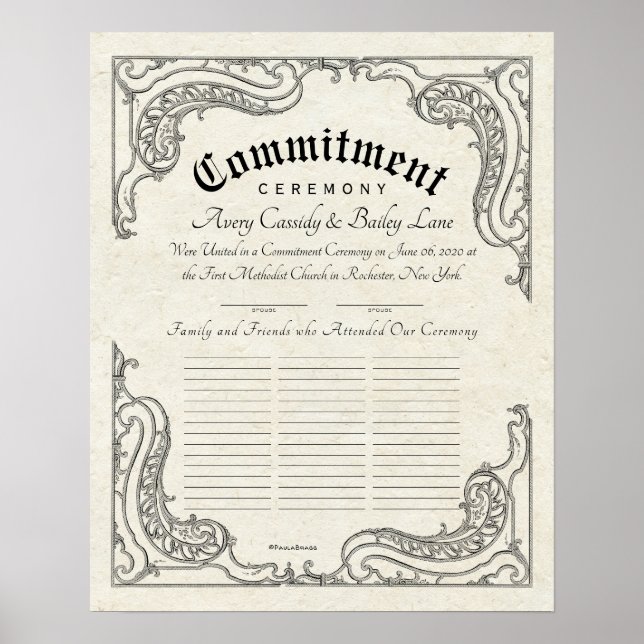 Commitment Guestbook and Wedding Certificate (Front)