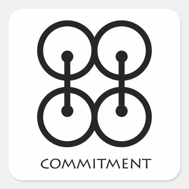 Commitment (Me Ware Wo) Adinkra Symbol Sticker (Front)
