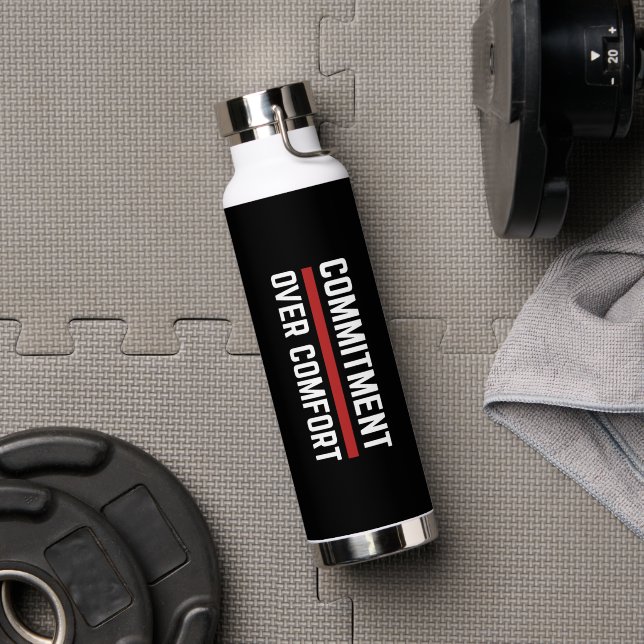 Commitment Over Comfort Thor Gym Water Bottle (Gym (Rotated))