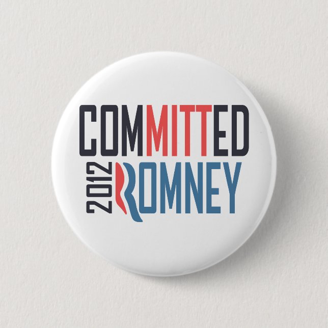 Committed Romney 6 Cm Round Badge (Front)