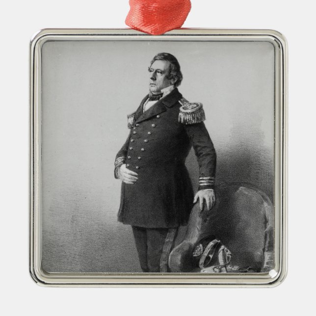 Commodore Matthew Calbraith Perry Metal Tree Decoration (Front)