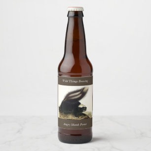 Common American Skunk or Striped Skunk, by Audubon Beer Bottle Label