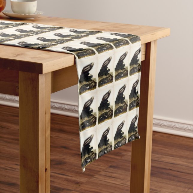 Common American Skunk or Striped Skunk, by Audubon Medium Table Runner (In Situ)