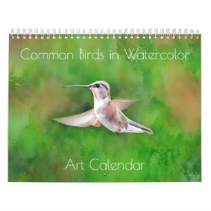 Common Birds in Watercolor Art Calendar