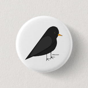 Common Blackbird button