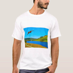 Common Buzzard in flight over Ladybower reservoir T-Shirt