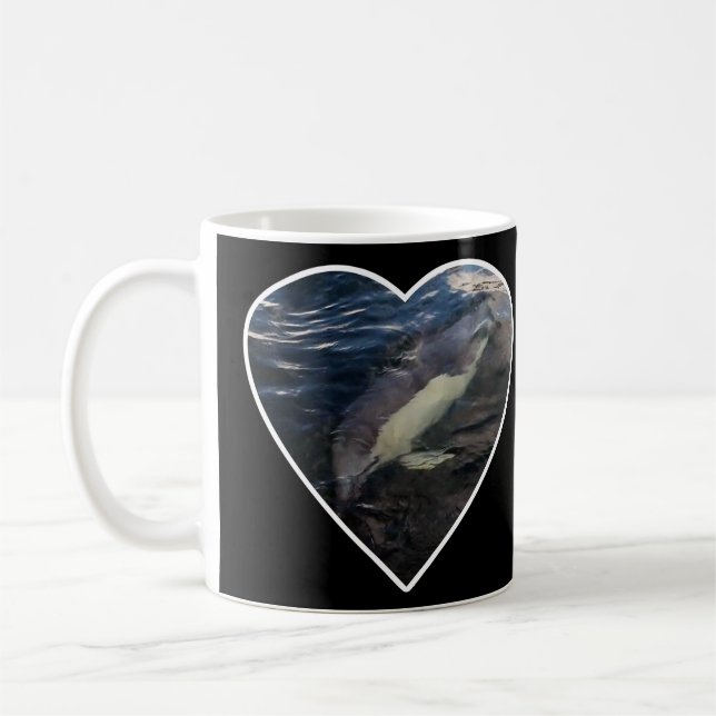 Common Dolphin Swimming Crystal Azure Ocean Wild Coffee Mug (Left)