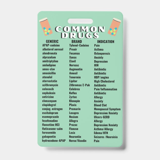 Common Drugs 2.0 ID Badge (Front)