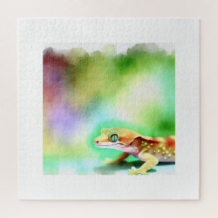 Common Gecko 130924AREF124 - Watercolor Jigsaw Puzzle