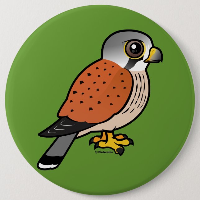 Common Kestrel 6 Cm Round Badge (Front)