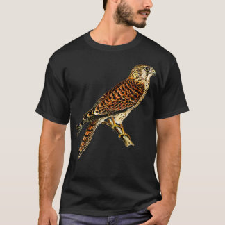 Common Kestrel Hawk Falcon Raptor Bird animal shel T-Shirt