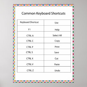 Common Keyboard Shortcuts Print