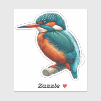 Common Kingfisher bird Custom-Cut Vinyl Sticker