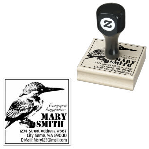 Common kingfisher rubber stamp