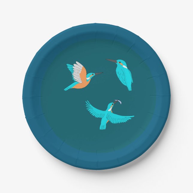 Common Kingfishers Paper Plate (Front)