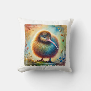 Common Kiwi Bird 061124AREF145 - Watercolor Cushion