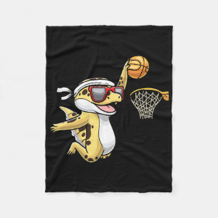 Common Leopard Gecko Playing Bysketbyll Reptile Li Fleece Blanket