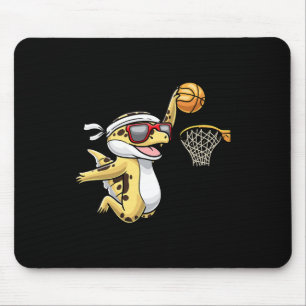 Common Leopard Gecko Playing Bysketbyll Reptile Li Mouse Pad