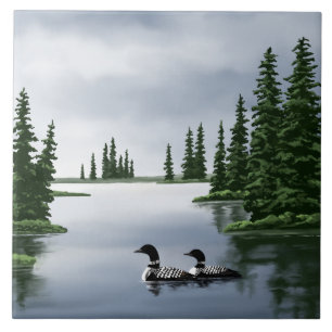 Common Loon Art Tiles