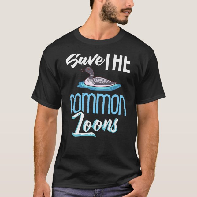 Common Loon Bird Ducks  Cute 1 T-Shirt (Front)