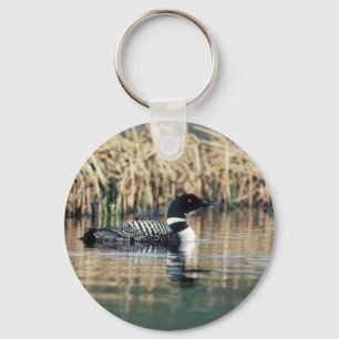 Common Loon on Water Key Ring