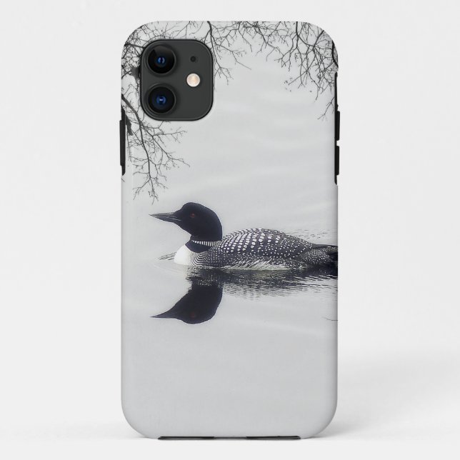 Common Loon Swims in a Northern Lake in Winter Case-Mate iPhone Case (Back)