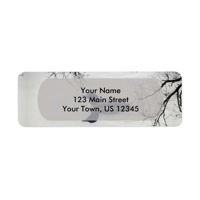 Common Loon Swims in a Northern Lake in Winter Return Address Label (Front)