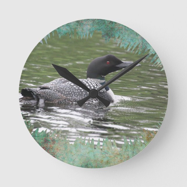 Common Loon Wall Clock (Front)