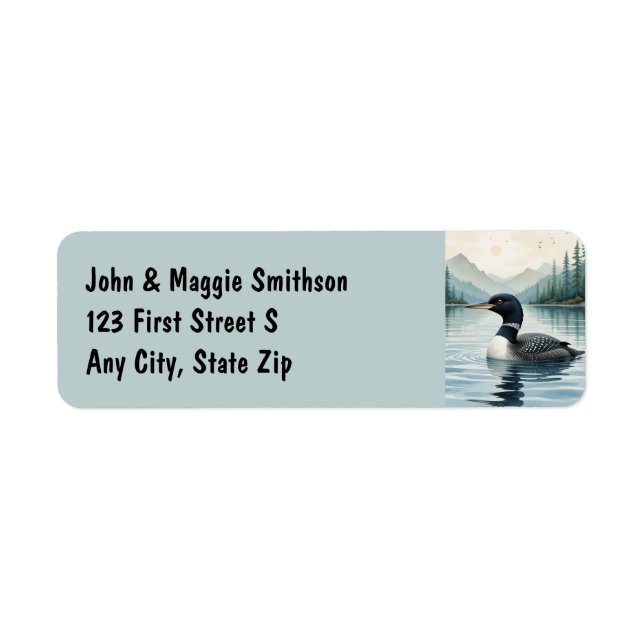 Common Loon Waterfowl Bird Nature Lake Return Address Label (Front)
