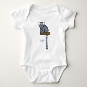 Common marmoset cartoon illustration baby bodysuit