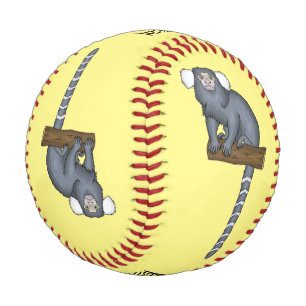 Common marmoset cartoon illustration baseball