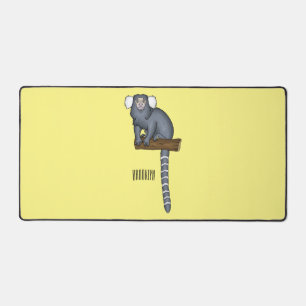 Common marmoset cartoon illustration desk mat