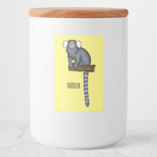 Common marmoset cartoon illustration food label
