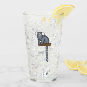 Common marmoset cartoon illustration glass