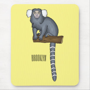 Common marmoset cartoon illustration mouse pad