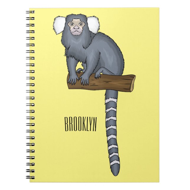 Common marmoset cartoon illustration notebook (Front)