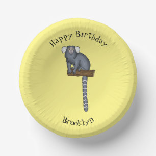 Common marmoset cartoon illustration paper plate