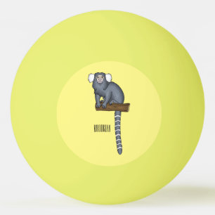 Common marmoset cartoon illustration ping pong ball