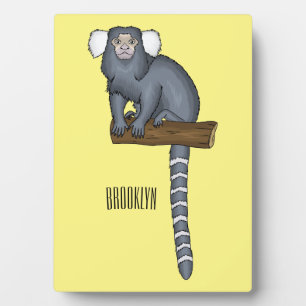 Common marmoset cartoon illustration plaque