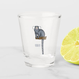 Common marmoset cartoon illustration shot glass