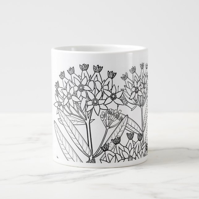 Common Milkweed - Asclepias syriaca - Native Plant Large Coffee Mug (Front)